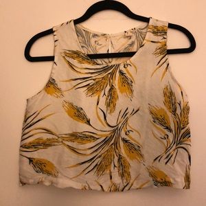 Cropped linen tank top